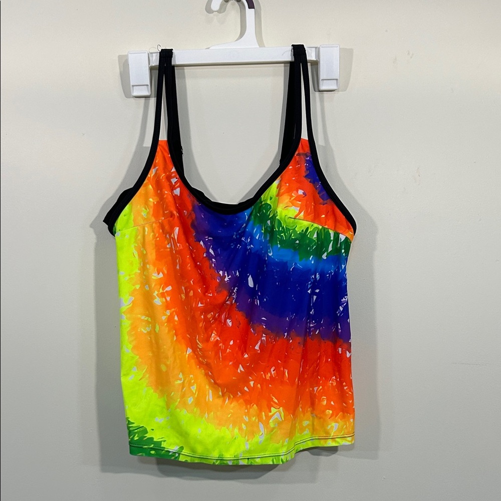 L multi color tank swim top double row
